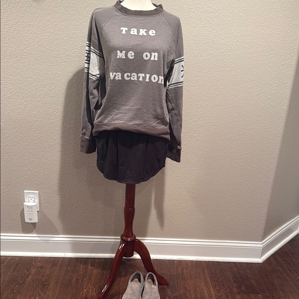 Wildfox Gray and White Hoodie Sweatshirt
